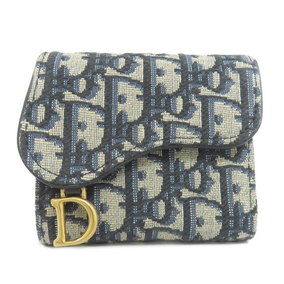 Christian Dior Saddle Trotter Print Bifold Wallet Canvas Women's CHRISTIAN DIOR - Picture 1 of 11